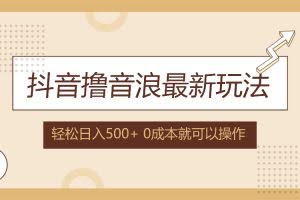 （12217期）抖音撸音浪最新玩法，不需要露脸，小白轻松上手，0成本就可操作，日入500+