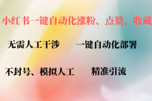 （12785期）小红书自动评论、点赞、关注，一键自动化插件提升账号活跃度，助您快速…