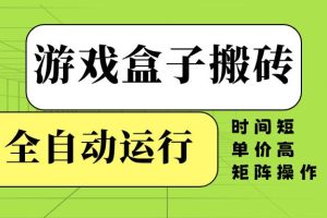 （14141期）游戏盒子全自动搬砖，时间短、单价高，矩阵操作