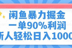（14355期）闲鱼暴力掘金，一单90%利润，新人轻松日入1000+