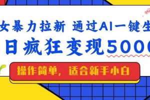 （14347期）美女暴力拉新，通过AI一键生成，单日疯狂变现5000+，纯小白一学就会！