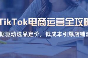（14343期）TikTok电商运营全攻略，数据驱动选品定价，低成本引爆店铺流量