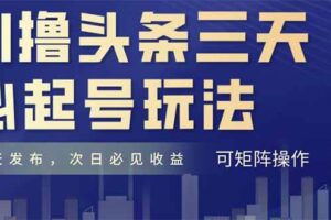（14753期）AI撸头条三天必起号，纯原创情感故事，每天搬砖十分钟，小白复制粘贴月…