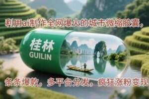 （14704期）利用ai制作全网爆火的城市微缩胶囊，条条爆款，多平台分发，疯狂涨粉变现