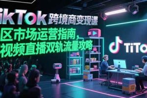 （15344期）TikTok跨境电商变现课，美区市场运营指南，短视频直播双轨流量攻略