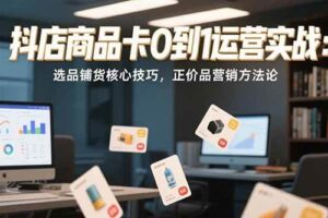 （15329期）抖店商品卡0到1运营实战：选品铺货核心技巧，正价品营销方法论