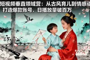 （16195期）AI短视频垂直领域营：从古风育儿到情感动漫，打造爆款账号,日播放量破百万