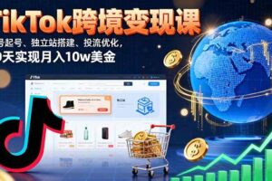 （16034期）TikTok跨境变现课：账号起号、独立站搭建、投流优化，30天实现月入10w美金