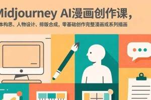 （17299期）Midjourney AI漫画创作课，脚本构思、人物设计、排版合成，零基础创作完整漫画或系列插画