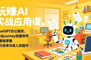 （17295期）玩赚AI实战应用课，ChatGPT办公提效、Midjourney绘画创作，零基础掌握，助力效率与收入双提升
