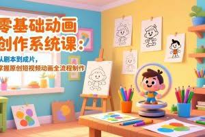 （17161期）零基础动画创作系统课：从剧本到成片，掌握原创短视频动画全流程制作