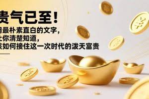 （17049期）付费文章：贵气已至！用最朴素直白的文字，让你清楚知道，该如何接住这一次时代的泼天富贵