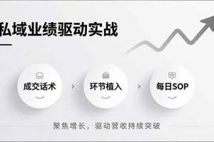 （16988期）私域业绩驱动实战，成交话术、环节植入、每日SOP，聚焦增长，驱动营收持续突破