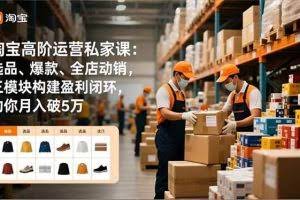 （16934期）淘宝高阶运营私家课：选品、爆款、全店动销，三模块构建盈利闭环，助你月入破5万（更新12月）