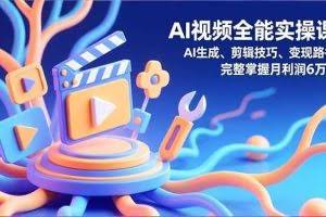 （16731）AI视频全能实操课，AI生成、剪辑技巧、变现路径，完整掌握月利润6万+