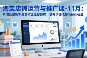 （16714期）淘宝店铺运营与推广课-11月：从测款筛选到爆款打爆完整流程，提升店铺流量与转化效率