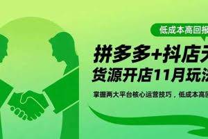 （16546期）拼多多+抖店无货源开店11月玩法：掌握两大平台核心运营技巧，低成本高回报