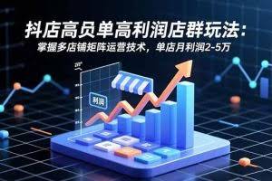 （16534期）抖店高客单高利润店群玩法：掌握多店铺矩阵运营技术，单店月利润2-5万