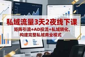 （16483期）私域流量3天2夜线下课，矩阵引流+AD投流+私域转化，构建完整私域商业模式