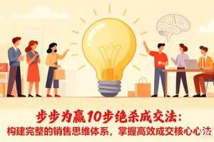 （16465期）步步为赢10步绝杀成交法：构建完整的销售思维体系，掌握高效成交核心心法