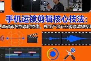 （17702期）手机运镜 剪辑核心技法：从基础转场到高阶抠像，独立产出专业级高清短视频
