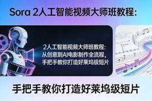（17688期）Sora 2人工智能视频大师班教程：从创意到AI电影制作全流程，手把手教你打造好莱坞级短片