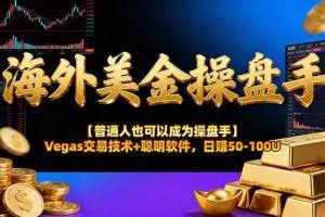 （17658期）海外美金操盘手技术【普通人操盘手手册】Vegas交易技术+聪明软件，日赚50-100U