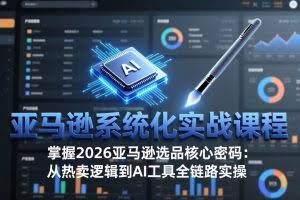 （17591期）亚马逊系统化实战课-更新3月：2026最新选品方法论，从热卖原因分析到AI作图，提升选品成功率