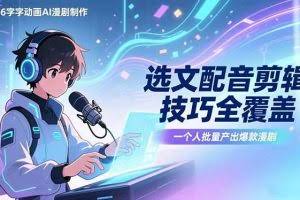 （17477期）2026字字动画AI漫剧制作-1期，选文配音剪辑技巧全覆盖，一个人就能批量产出爆款漫剧